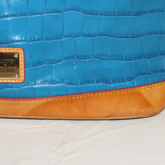 Dooney & Bourke Blue Crocodile Satchel Rare Color! Handbag Purse - Picture 4 of 16